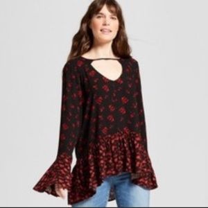 Mossimo Floral Bell Sleeve Top